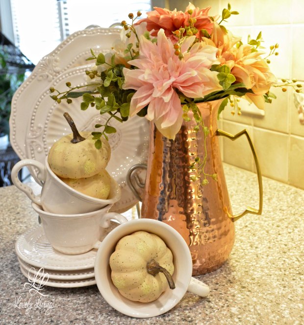 Autumn Floral Arrangement in Brass.